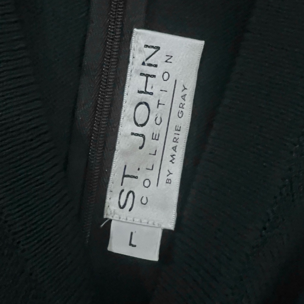 Vintage St. John Knit Shell Vest Black Back Zip 90s Old Money Minimalist L - Picture 8 of 9